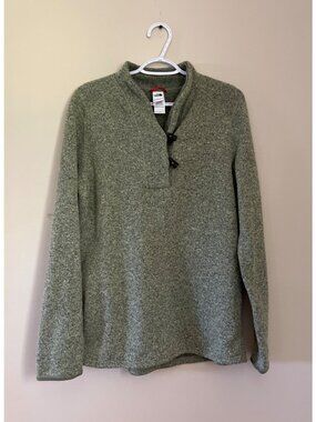 The North Face Womens XLarge Sage Green Crescent Ridge Sweater Shawl Neck
